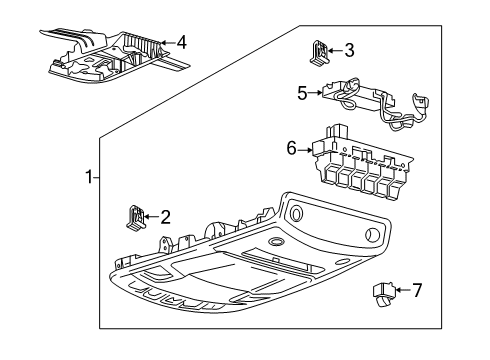 2019 Ford F-250 Super Duty Console Assembly - Overhead Diagram for HC3Z-28519A58-KV