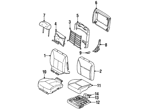 1998 Ford Taurus Pad Diagram for YF1Z-54632A22-AC