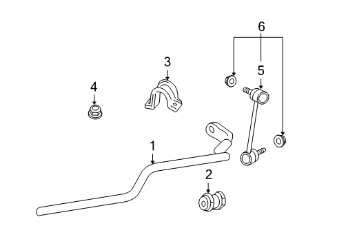 2012 Ford Fusion Stabilizer Bar & Components - Front Diagram