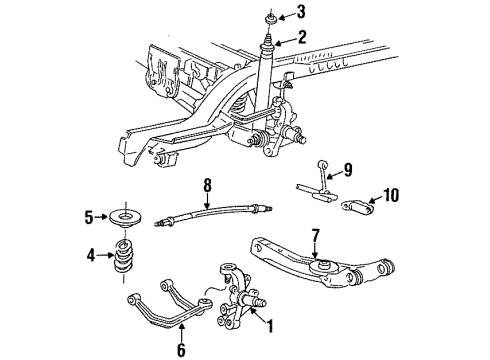 1998 Mercury Sable Rear Suspension Components, Stabilizer Bar Diagram