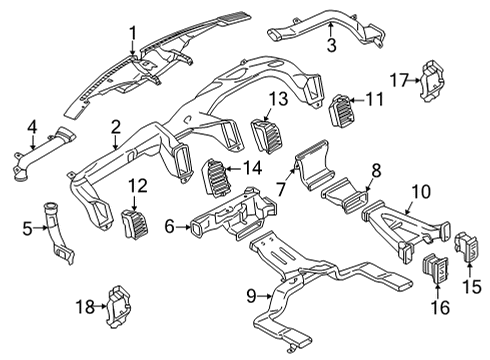 2023 Ford F-150 Duct - Air Diagram for FL3Z-18C420-B