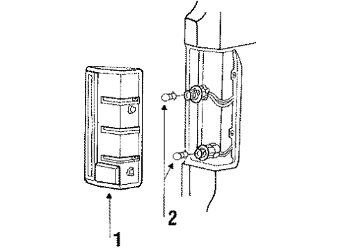 1986 Ford F-350 Backup & Tail Lamps Diagram