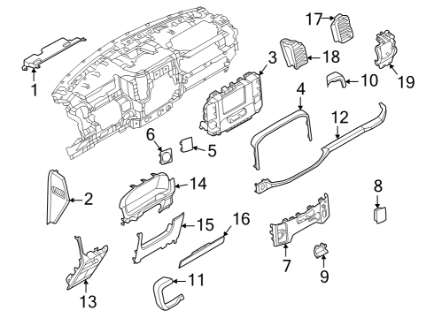 2023 Ford F-150 Lightning Instrument Panel Components Diagram 1 - Thumbnail