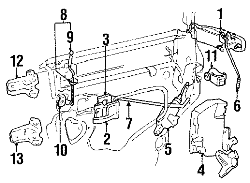 2002 Lincoln Town Car Rear Door Diagram 8 - Thumbnail