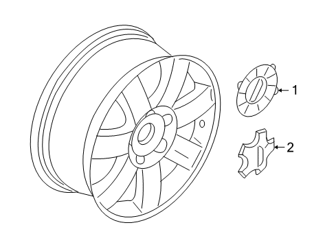 2007 Ford Freestyle Wheel Cover Diagram for 5F9Z-1130-BA