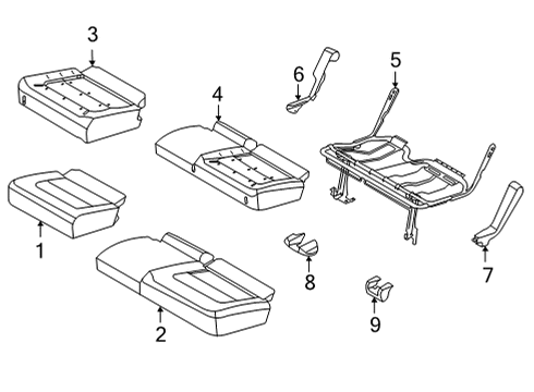 2021 Ford Bronco Rear Seat Components Diagram 4 - Thumbnail