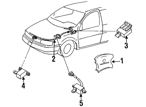 1998 Mercury Villager Module Diagram for F8XZ-12044A74-DAA