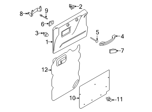 2021 Ford Transit-350 HD Interior Trim - Side Door Diagram 2 - Thumbnail