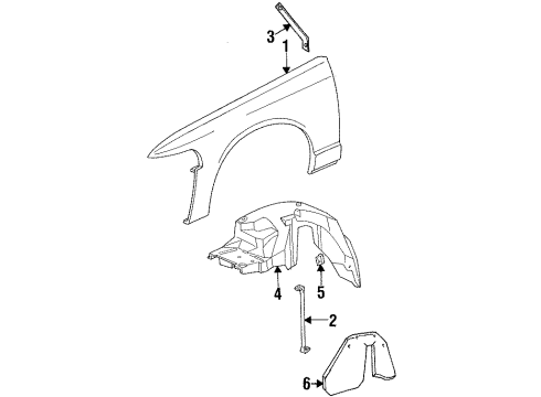 2000 Ford Crown Victoria Fender & Components Diagram