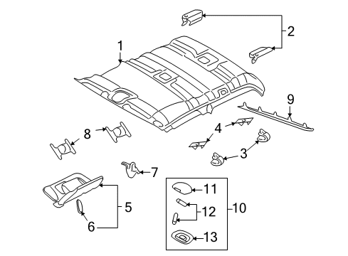 2008 Ford Explorer Sport Trac Headlining - Roof Diagram for 7A2Z-7851944-UC