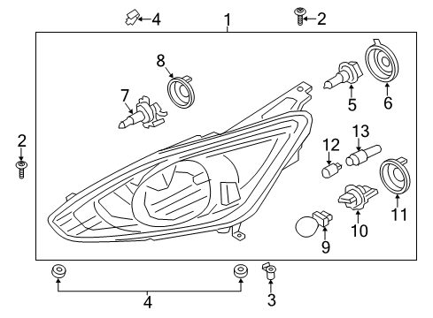 2014 Ford C-Max Bulbs Diagram 3 - Thumbnail