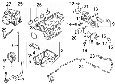 2022 Ford Ranger Throttle Body And Motor Assembly Diagram for JT4Z-9E926-A