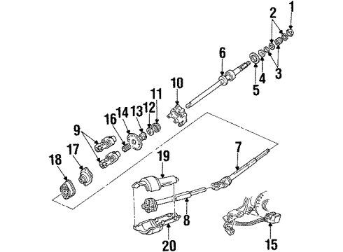 2000 Ford Crown Victoria Shaft & Internal Components Diagram