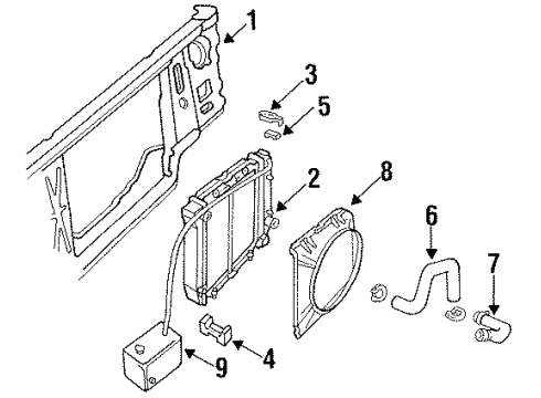 1987 Ford Ranger Hose Radiator Diagram for E6TZ8260A