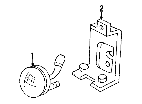 1992 Ford Mustang Lamp Assembly Diagram for E7ZZ-15200-A