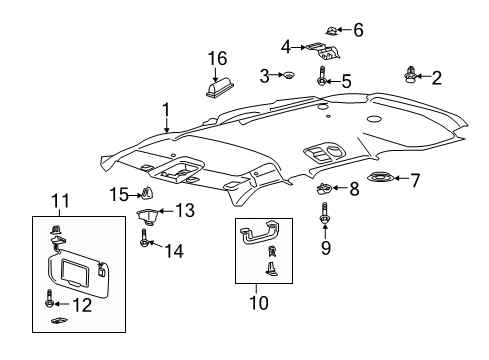 2020 Ford Explorer Interior Trim - Roof Diagram