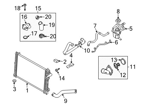 2011 Ford Fusion Radiator & Components Diagram 3 - Thumbnail