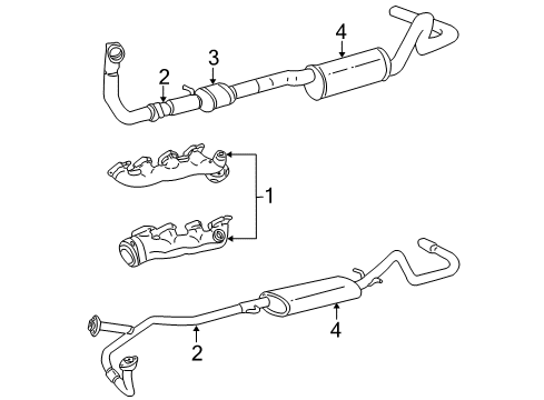 2002 Ford E-350 Econoline Club Wagon Exhaust Components, Exhaust Manifold Diagram 2 - Thumbnail