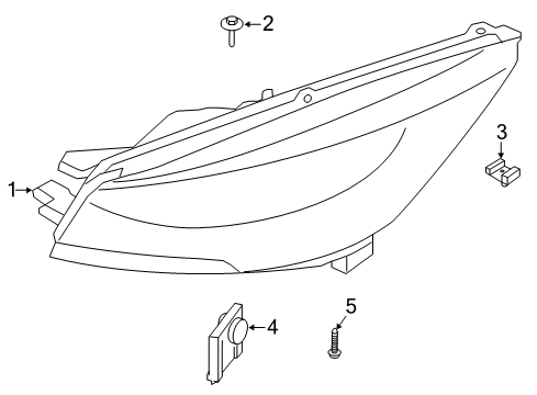 2021 Ford Escape Headlamp Components Diagram 2 - Thumbnail