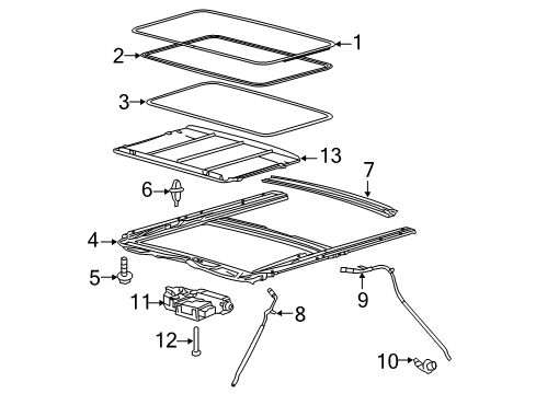 2010 Mercury Mariner Sunroof, Body Diagram 2 - Thumbnail