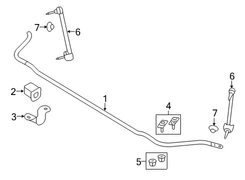 2020 Lincoln Navigator Stabilizer Bar & Components - Rear Diagram