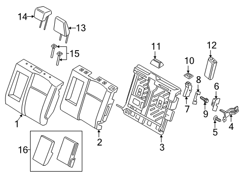 2022 Ford EcoSport COVER ASY - REAR SEAT BACK Diagram for GN1Z-5866601-CE