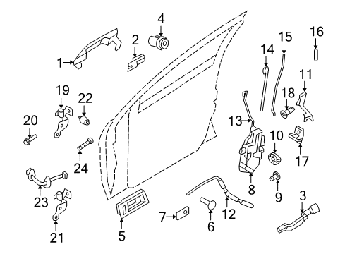 2010 Ford Focus Handle Assy - Door - Outer Diagram for 8S4Z-5422404-AA