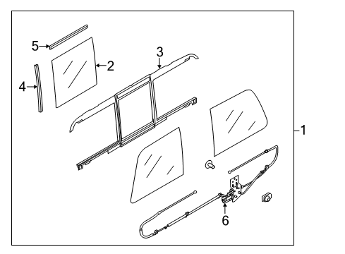 2013 Ford F-250 Super Duty Weatherstrip - Back Window Diagram for 8C3Z-2542052-E