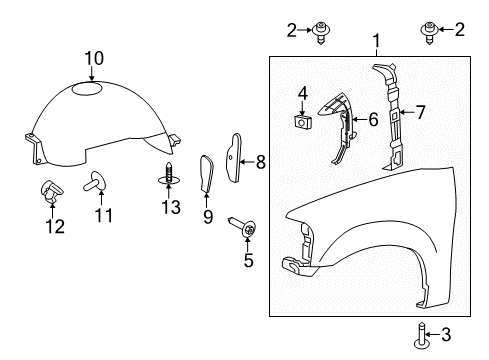 2007 Lincoln Navigator Fender & Components Diagram