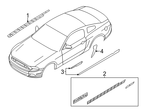 2013 Ford Mustang Decal - Stripe Diagram for CR3Z-6320001-AB