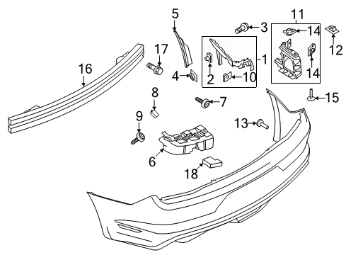 2022 Ford Mustang Bumper & Components - Rear Diagram 4 - Thumbnail