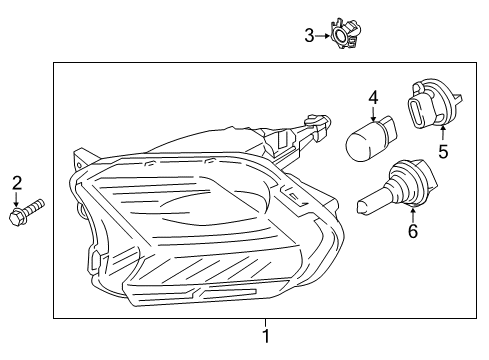 2018 Ford Escape Lamp Assembly - Side Marker Diagram for GJ5Z-13200-B