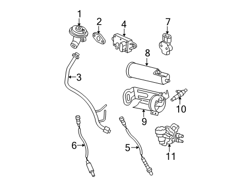 2000 Ford Ranger Valve - Exhaust Gas Recirculation Diagram for XF1Z-9D475-CB