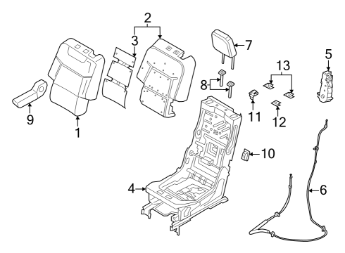 2020 Ford Explorer COVER ASY - REAR SEAT BACK Diagram for LB5Z-7866601-DA