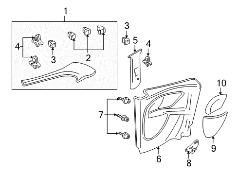 2001 Ford Focus Interior Trim - Quarter Panels Diagram 1 - Thumbnail