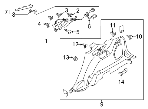 2015 Ford Edge Interior Trim - Quarter Panels Diagram