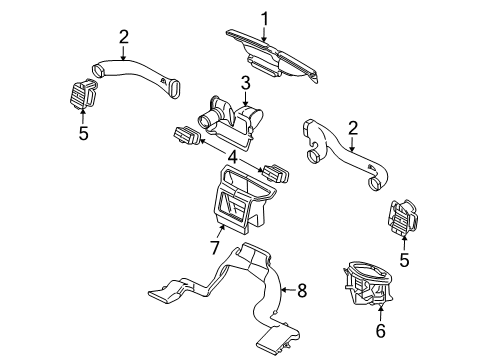 2016 Lincoln Navigator Louvre Assembly - Vent Air Diagram for 7L7Z-19893-AG