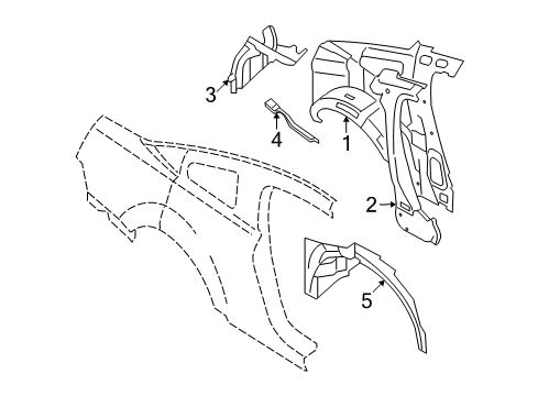 2014 Ford Mustang Inner Structure - Quarter Panel Diagram