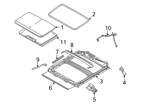 2010 Mercury Milan Sunroof, Body Diagram 1 - Thumbnail