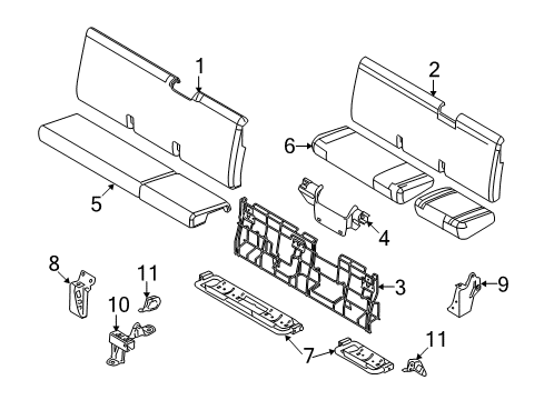 2008 Ford F-350 Super Duty Rear Seat Components Diagram