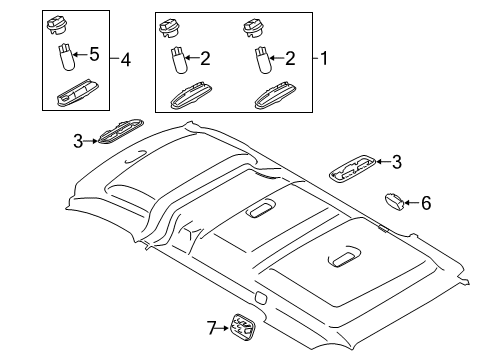 2022 Ford Transit Connect Overhead Lamps Diagram 1 - Thumbnail