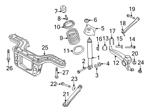 2010 Mercury Mariner Rear Suspension Components, Stabilizer Bar Diagram 6 - Thumbnail