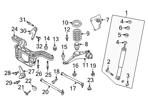 2008 Mercury Mariner Rear Suspension, Suspension Components Diagram 3 - Thumbnail