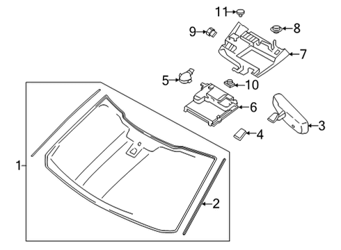 2021 Ford Expedition MIRROR ASY - REAR VIEW - INNER Diagram for LU5Z-17700-B