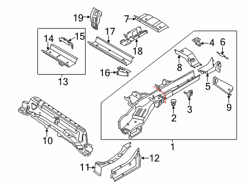 2023 Ford Transit Connect Rails & Components Diagram