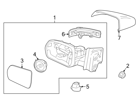 2015 Ford Edge GLASS ASY - REAR VIEW OUTER MI Diagram for JT4Z-17K707-B