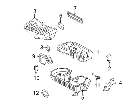 2007 Ford Five Hundred A/C Evaporator & Heater Components Diagram