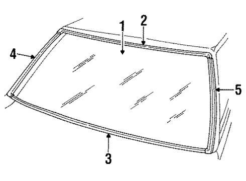 1989 Ford Escort Weatherstrip - Windshield Glass Diagram for E9FZ-5803110-A