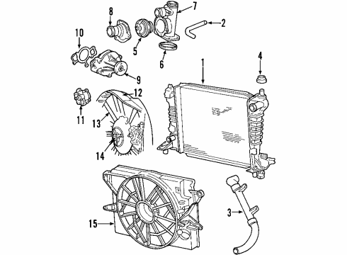 2004 Lincoln LS Pump Assembly - Water Diagram for XW4Z-8501-CE