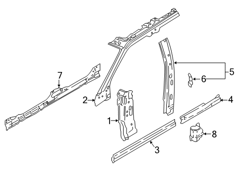 2024 Lincoln Navigator Center Pillar, Hinge Pillar Diagram